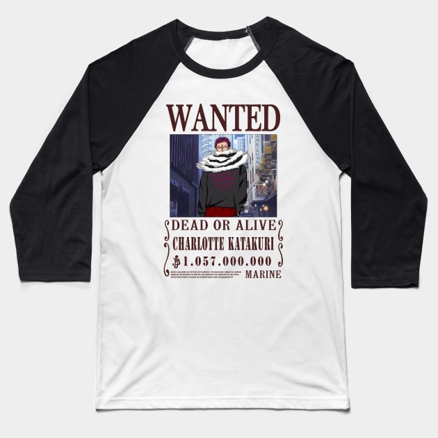 Charlotte Katakuri One Piece Wanted Baseball T-Shirt by Teedream